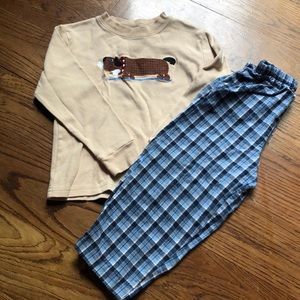 Mulberry St 2 Piece Flannel Boutique Outfit Dog